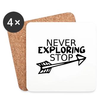 Never stop exploring - Untersetzer (4er-Set) - Weiß - Vorne