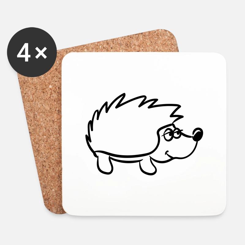 Igel - Untersetzer (4er-Set) - Weiß