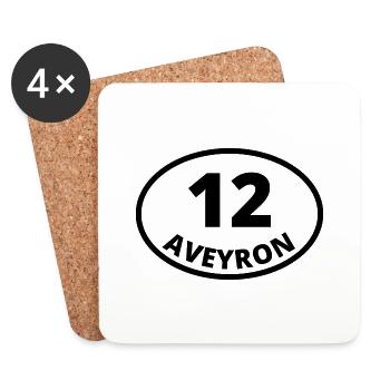 12 aveyron - Dessous de verre (lot de 4) - blanc - Devant