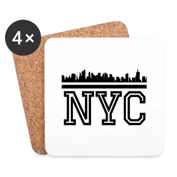 NYC Lettering - Coasters (set of 4) - white - Front