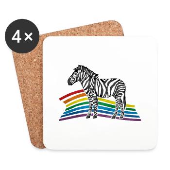 Zebra - Untersetzer (4er-Set) - Weiß - Vorne
