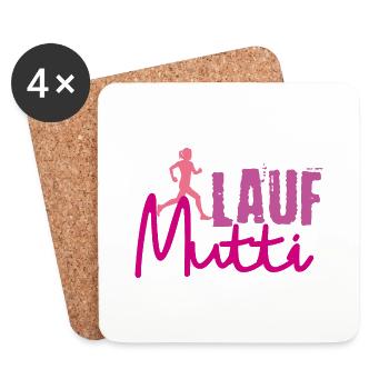 Muddy run shirt mud Matsch Laufshirt Team Mutti - Untersetzer (4er-Set) - Weiß - Vorne