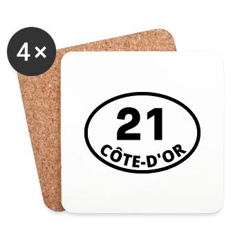 21 côte-d'or - Dessous de verre (lot de 4) - blanc - Devant