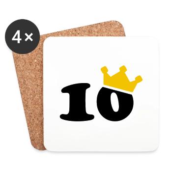 10 Krone 10. Geburtstag 10 Jahre - Untersetzer (4er-Set) - Weiß - Vorne