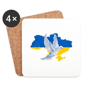 Map Ukrain - Coasters (set of 4) - white - Front