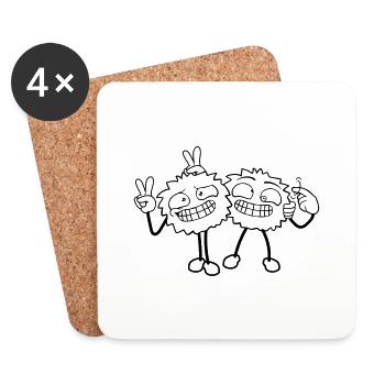 2 Amis fous - Dessous de verre (lot de 4) - blanc - Devant