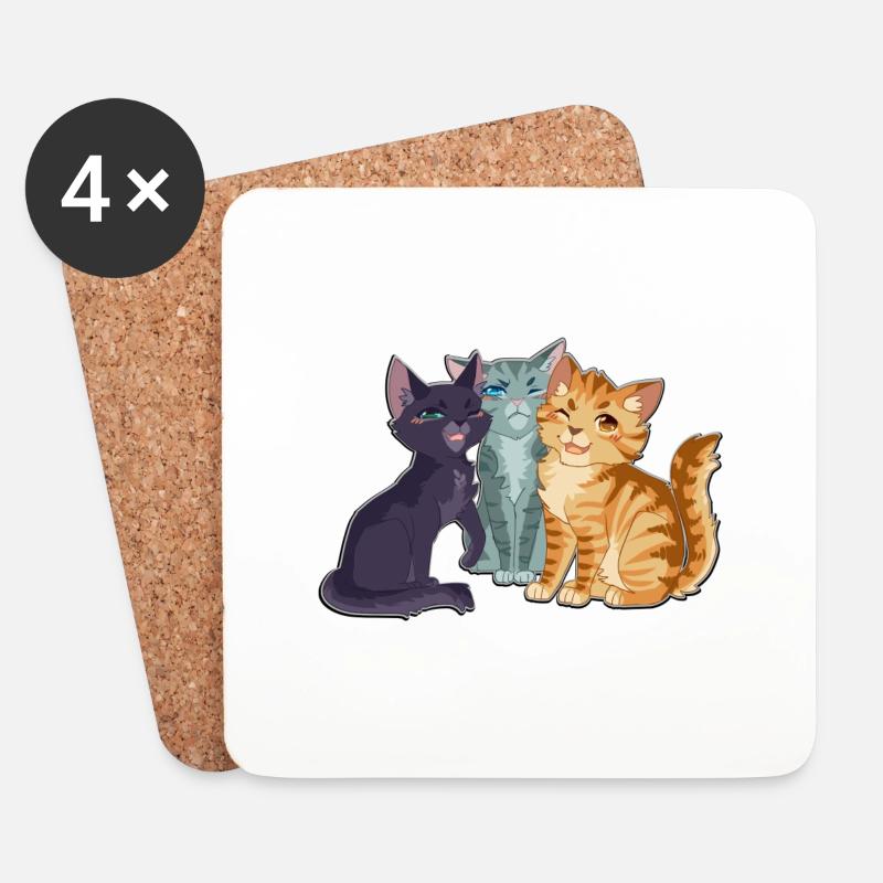 Jayfeather Häherfeder Hollyleaf Lionblaze Katzen - Untersetzer (4er-Set) - Weiß