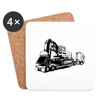 Excavator - Coasters (set of 4) - white - Front