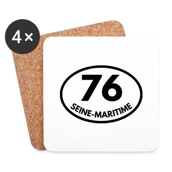 seine-maritime - Dessous de verre (lot de 4) - blanc - Devant