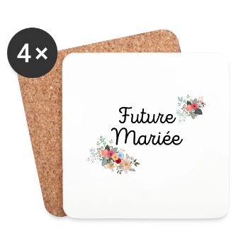 Future Mariée evjf t-shirt assorti - Dessous de verre (lot de 4) - blanc - Devant