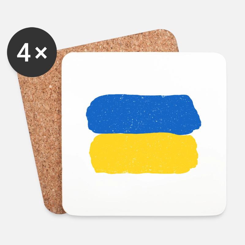 Stay with Ukraine - Untersetzer (4er-Set) - Weiß
