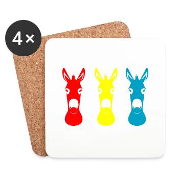 Donkey Esel - Untersetzer (4er-Set) - Weiß - Vorne