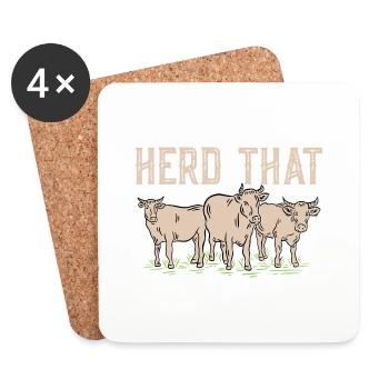 Herd That Farm Animal Cattle Farmer - Untersetzer (4er-Set) - Weiß - Vorne