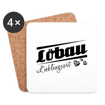 Löbau - Lieblingsort mit Stadtnamen - Untersetzer (4er-Set) - Weiß - Vorne