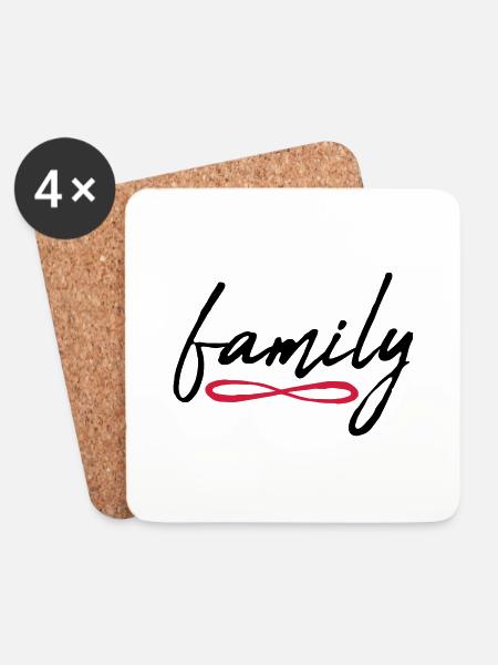 Familie Unendlich Symbol - Untersetzer (4er-Set) - Weiß