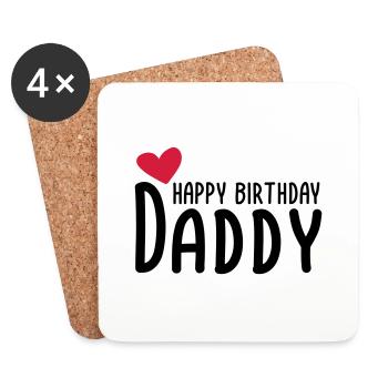 Happy Birthday Daddy - Coasters (set of 4) - white - Front