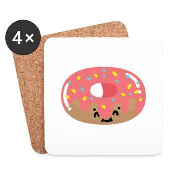 Kawaii Donut - Coasters (set of 4) - white - Front