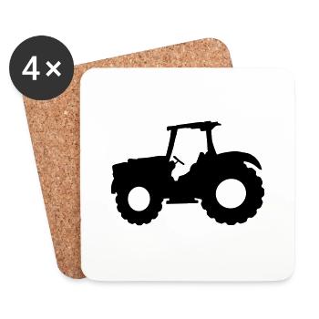 Symbol Bauernhof Traktor - Untersetzer (4er-Set) - Weiß - Vorne