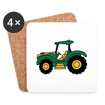 Farm tractor driving - Coasters (set of 4) - white - Front