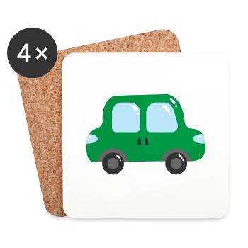 Car - Coasters (set of 4) - white - Front