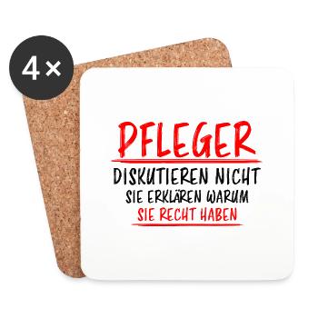 Pfleger Lustiger Spruch Altenpfleger Job Geschenk - Untersetzer (4er-Set) - Weiß - Vorne