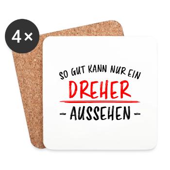 Dreher Lustiger Spruch Job Drehmaschinen Geschenk - Untersetzer (4er-Set) - Weiß - Vorne