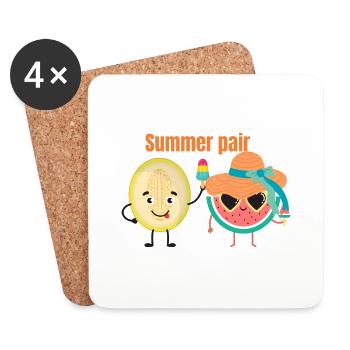 Sommer Sommer Paar - Untersetzer (4er-Set) - Weiß - Vorne