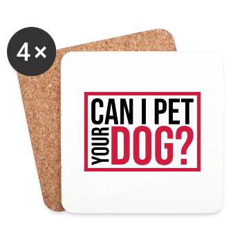 Caressez votre chien en disant - Dessous de verre (lot de 4) - blanc - Devant