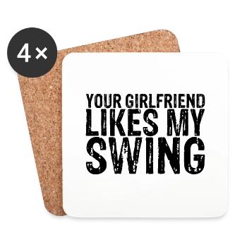 Your Girlfriend Likes My Swing 16 - Coasters (set of 4) - white - Front