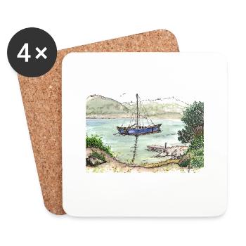 Sailboat - Coasters (set of 4) - white - Front