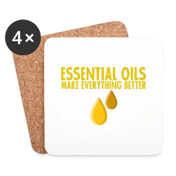 Essential Oils Make Everything Better 4 - Coasters (set of 4) - white - Front