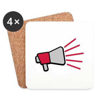 Loud Speech Symbol Megaphone - Coasters (set of 4) - white - Front