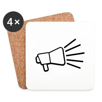 Icon Megaphone Loud Speech - Coasters (set of 4) - white - Front