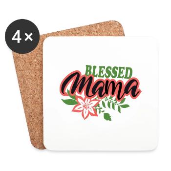 Blessed mama - Untersetzer (4er-Set) - Weiß - Vorne