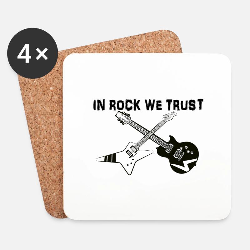 In Rock vertrauen wir - Untersetzer (4er-Set) - Weiß