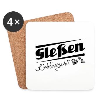 Gleßen - Lieblingsort mit Stadtnamen - Untersetzer (4er-Set) - Weiß - Vorne