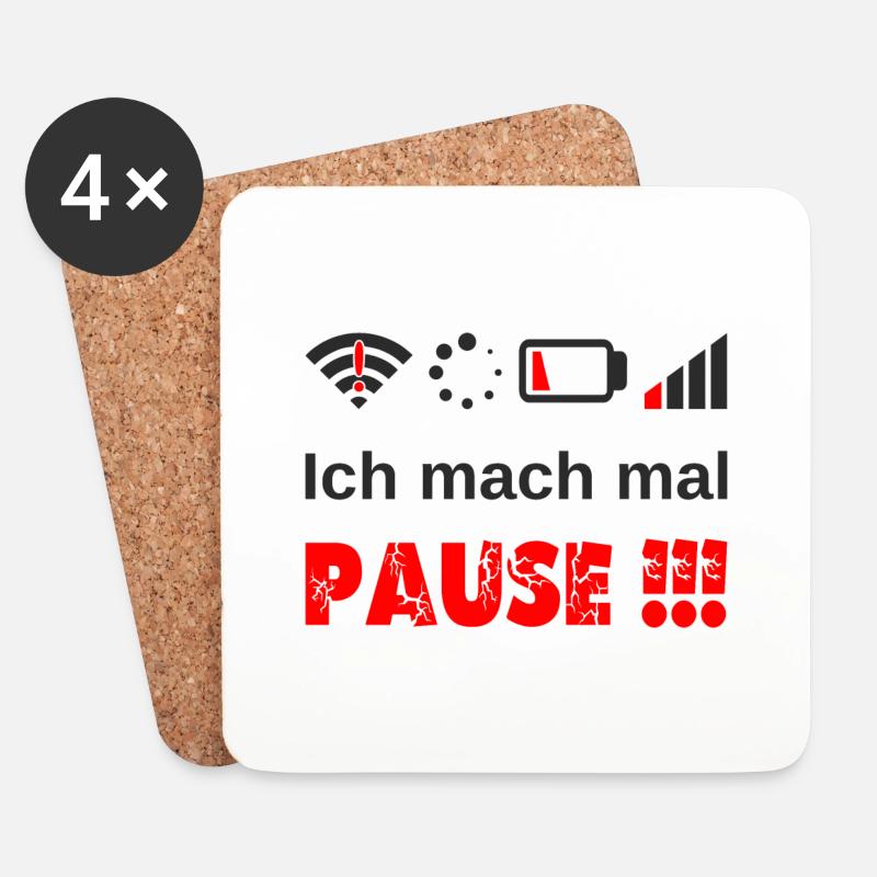Ich mach mal Pause ! Gamer Nerd Problem Wlan Akku - Untersetzer (4er-Set) - Weiß