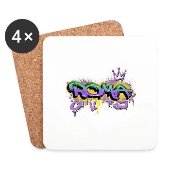 Rom Roma Italien Stadt Graffiti Spray Sprayer - Untersetzer (4er-Set) - Weiß - Vorne