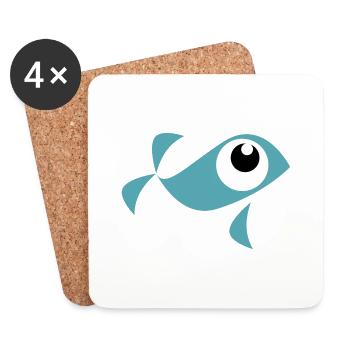 comic whale - Coasters (set of 4) - white - Front