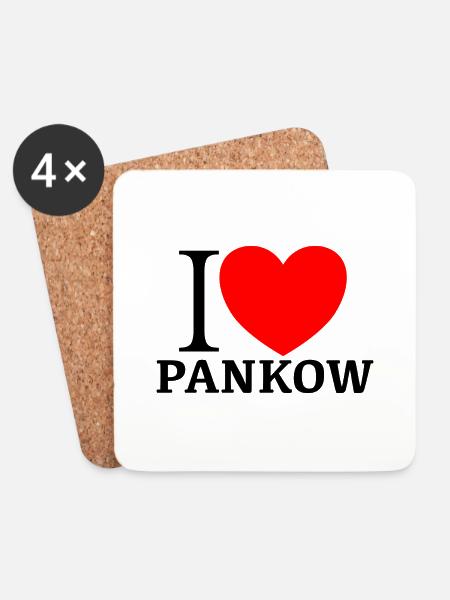 I LOVE PANKOW - Untersetzer (4er-Set) - Weiß
