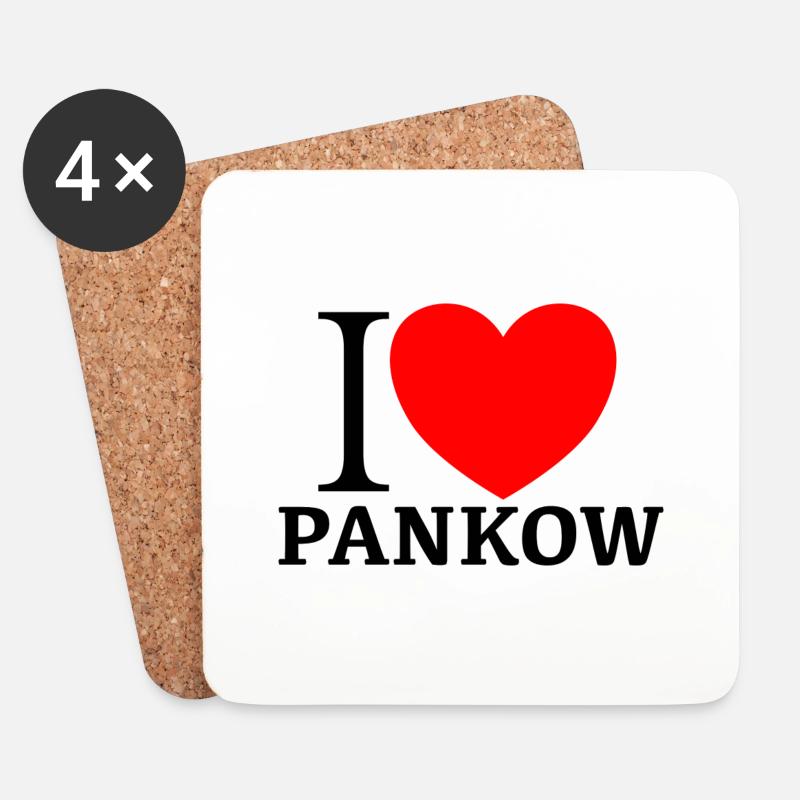 I LOVE PANKOW - Untersetzer (4er-Set) - Weiß