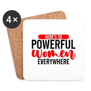 Here's To Powerful Women Everywhere 2 - Untersetzer (4er-Set) - Weiß - Vorne