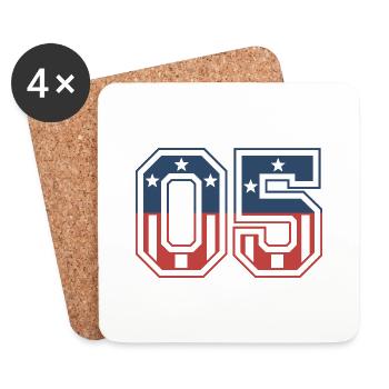 Number 05 USA - Coasters (set of 4) - white - Front