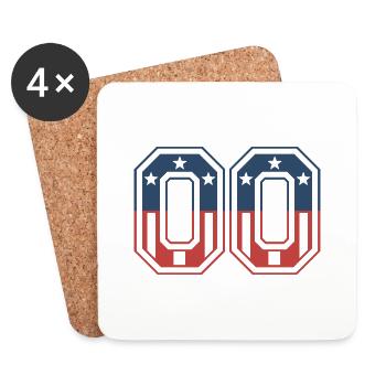 Numéro 00 États-Unis - Dessous de verre (lot de 4) - blanc - Devant