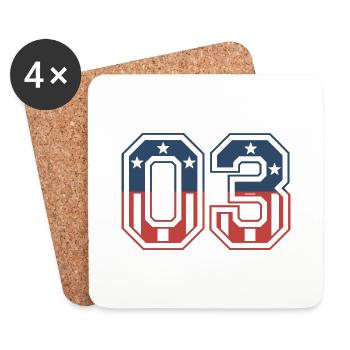 Number 03 USA - Coasters (set of 4) - white - Front