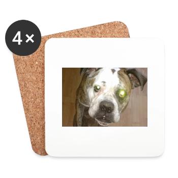 Cute dog with ball - Coasters (set of 4) - white - Front
