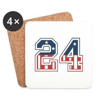 Nummer 24 USA - Untersetzer (4er-Set) - Weiß - Vorne
