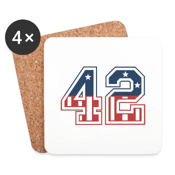 Nummer 42 USA - Untersetzer (4er-Set) - Weiß - Vorne