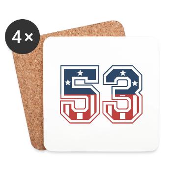 Numéro 53 États-Unis - Dessous de verre (lot de 4) - blanc - Devant