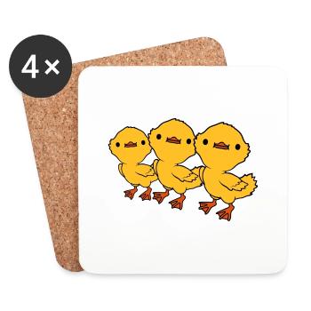 3 Ducklings Friends Team - Coasters (set of 4) - white - Front